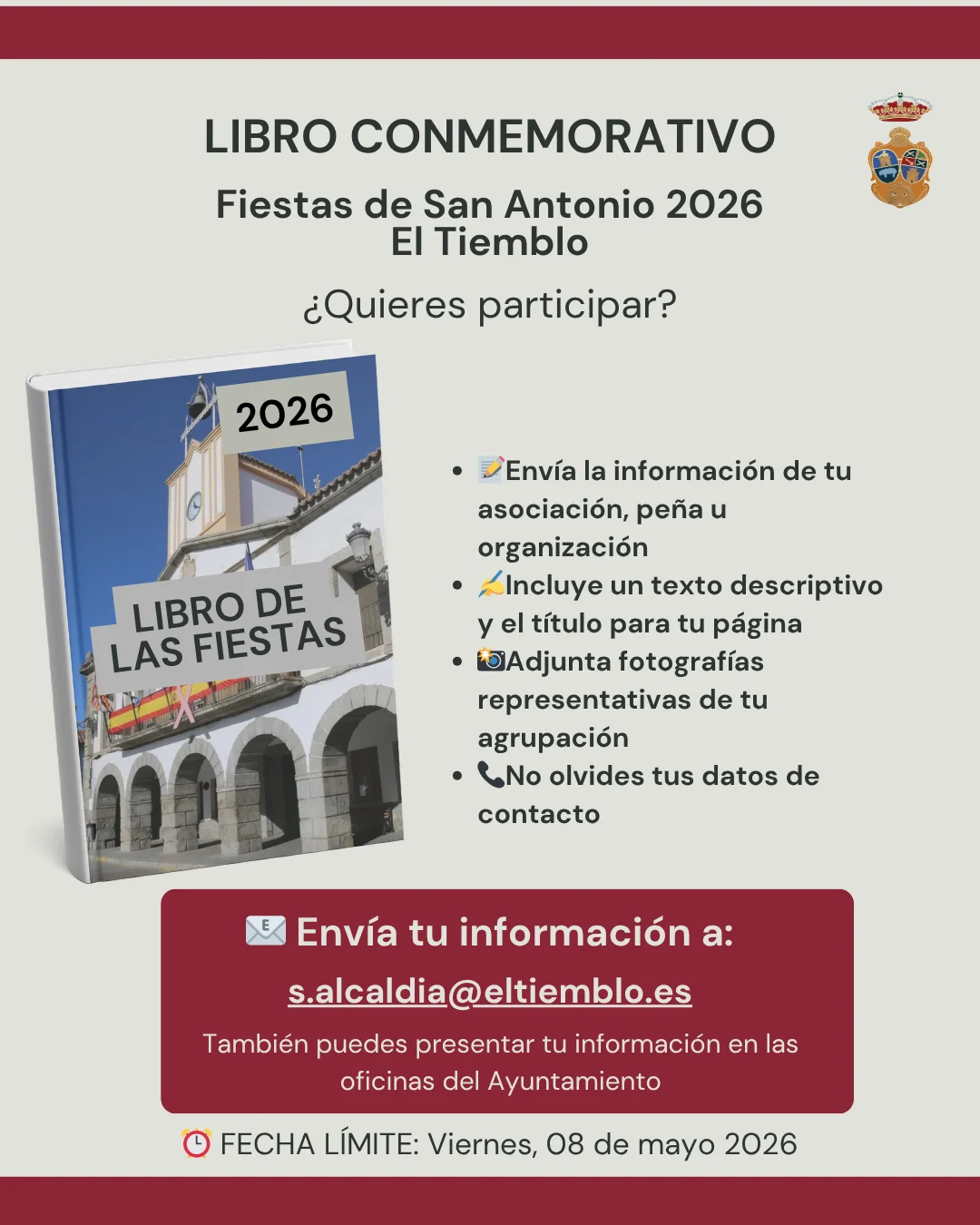 Ya estamos preparando el libro conmemorativo de las Fiestas de San Antonio 2026.